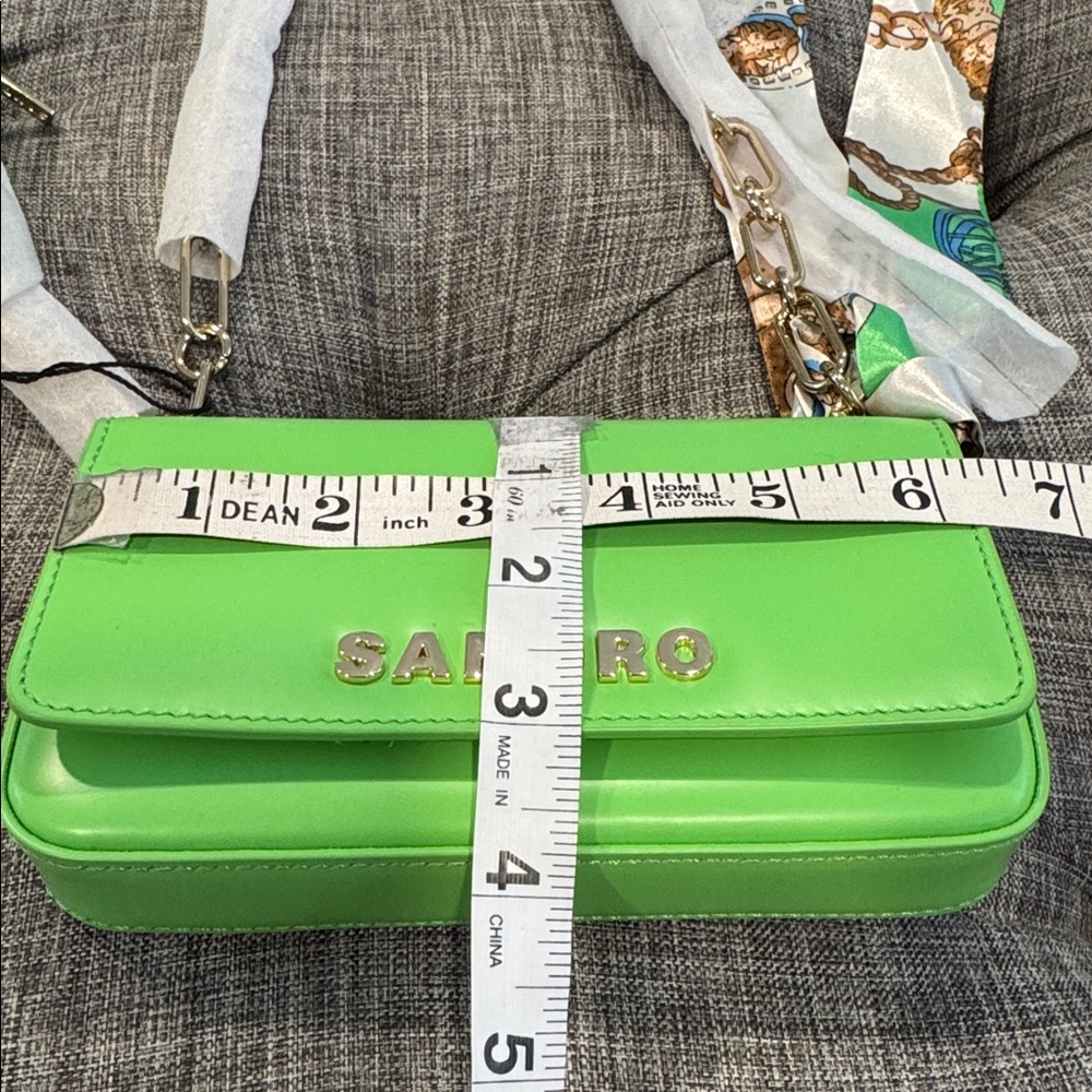 Sandro Bag Totemo Mini Leather Green Shoulder Bag - Picture 17 of 17